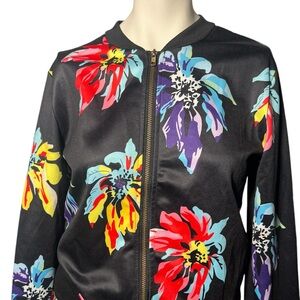 Bold Black Jacket With Vibrant Floral Print